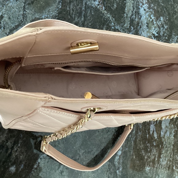 TORY BURCH Alexa Flat Tote Shell Pink Gold chain handles - Picture 4 of 11